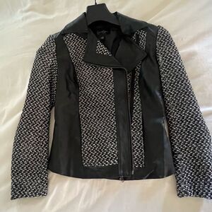 Jessica Simpson Tweed and faux leather coat